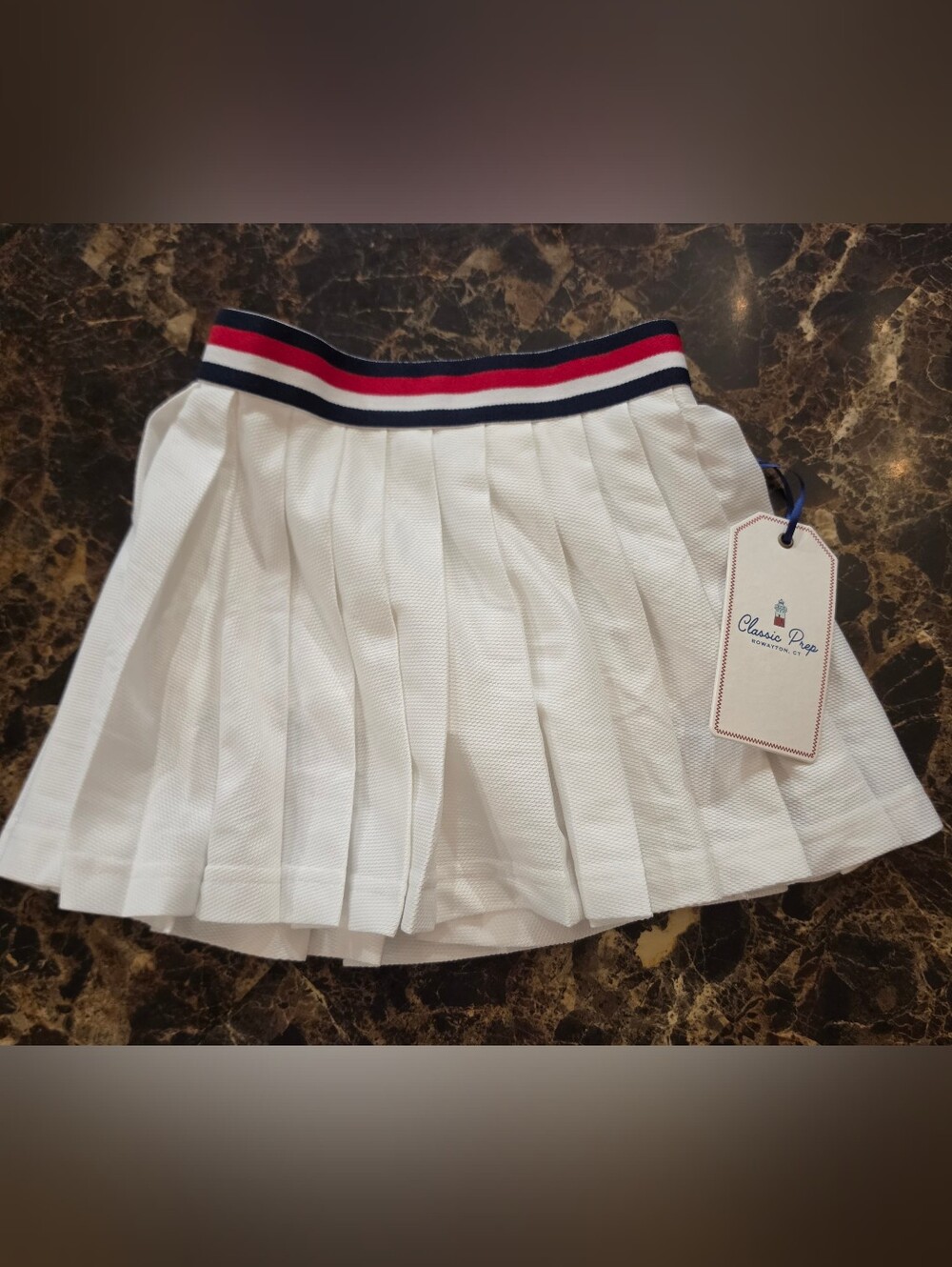 🎾 NWT Classic Prep White Pleated Skirt With Built In Shorts (Size: 2T)